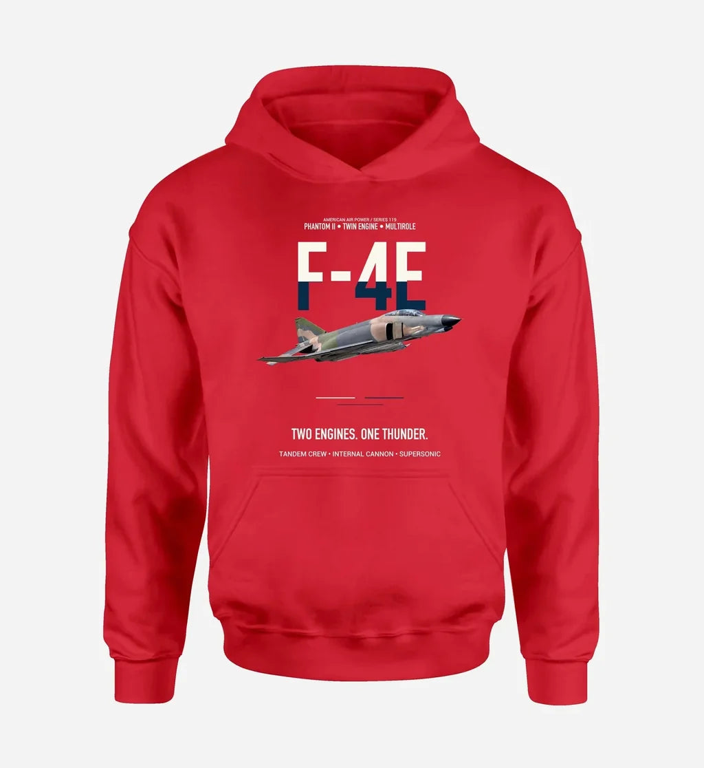 F-4E PHANTOM II design on red hoodie single side