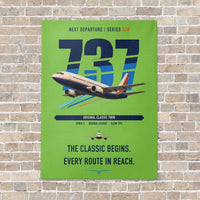 Thumbnail for Boeing 737-300 Classic vertical canvas print - no frame - light green background