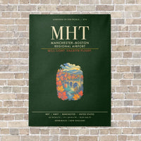 Thumbnail for ManchesterBoston Regional Airport MHT - Canvas Framed - Dark Green