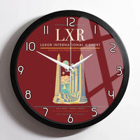 Thumbnail for Luxor International Airport (LXR) design on dark red framed wall clock