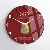 Thumbnail for South Bend International Airport SBN Wall-Clock No-Frame - Dark Red