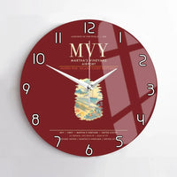 Thumbnail for Martha's Vineyard Airport MVY Wall-Clock No-Frame - Dark Red