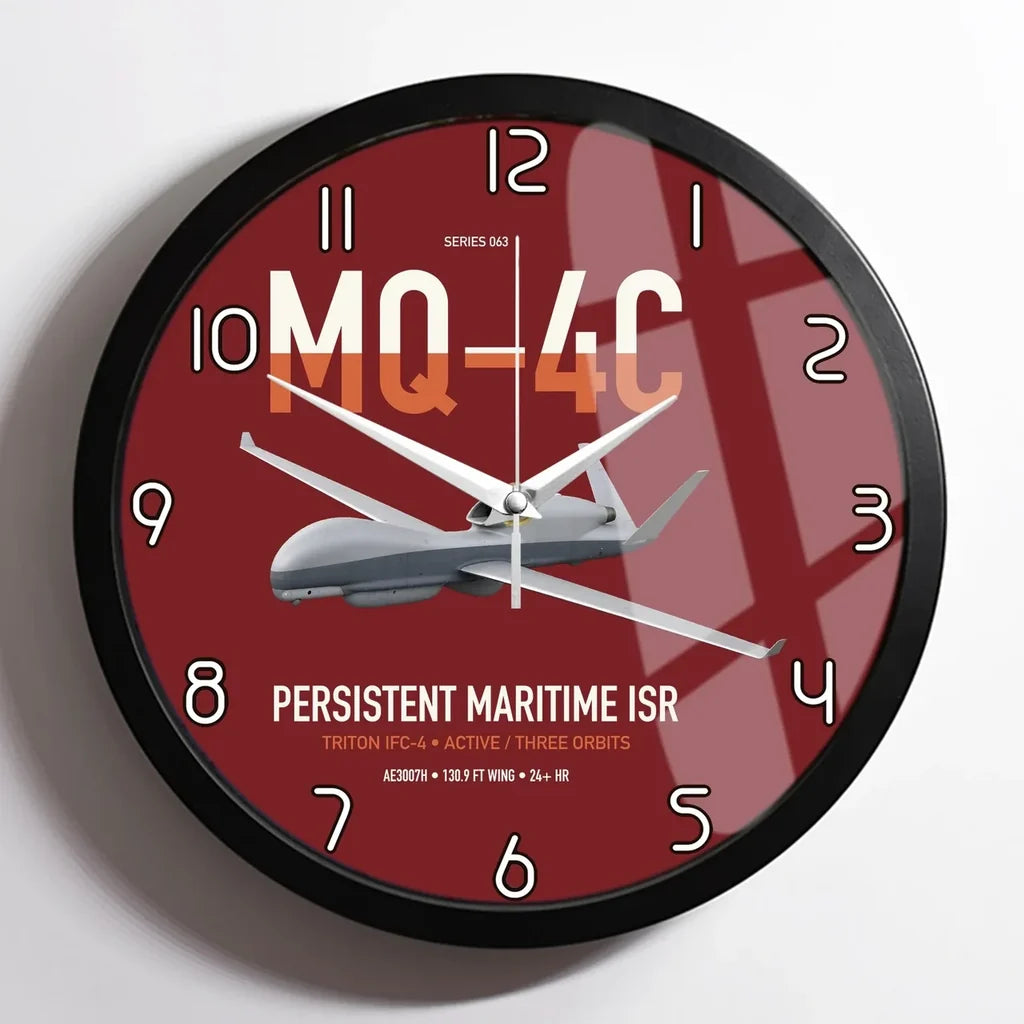 MQ-4C Triton IFC-4 design on dark red framed wall clock