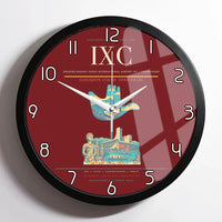 Thumbnail for Shaheed Bhagat Singh International Airport (IXC) design on dark red framed wall clock
