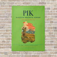 Thumbnail for Glasgow Prestwick Airport PIK vertical canvas print - no frame - light green background
