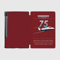 Thumbnail for Bombardier Learjet 75 Liberty design on dark red samsung tablet tablet case