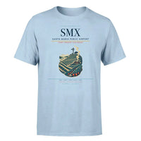 Thumbnail for Santa Maria Public Airport (SMX) T-Shirt single-side front print in Light Blue | santa-maria-public-airport-smx-double-side-t-shirt