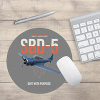 Thumbnail for SBD-5 Dauntless design on gray round mouse pad