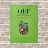 Thumbnail for Norfolk International Airport ORF vertical canvas print - no frame - light green background