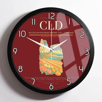Thumbnail for McClellan-Palomar Airport (CLD) design on dark red framed wall clock