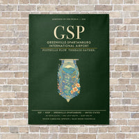 Thumbnail for Greenville-Spartanburg International Airport GSP - Canvas Framed - Dark Green