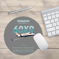 Thumbnail for Bombardier Learjet 60XR design on gray round mouse pad