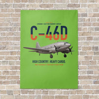 Thumbnail for C-46D Commando vertical canvas print - no frame - light green background