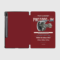 Thumbnail for PW1100G-JM design on dark red samsung tablet tablet case