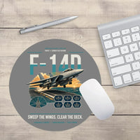 Thumbnail for F-14D Tomcat design on gray round mouse pad
