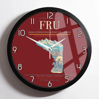 Thumbnail for Manas International Airport (FRU) design on dark red framed wall clock