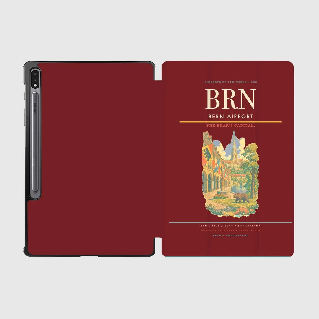 Bern Airport (BRN) design on dark red samsung tablet tablet case