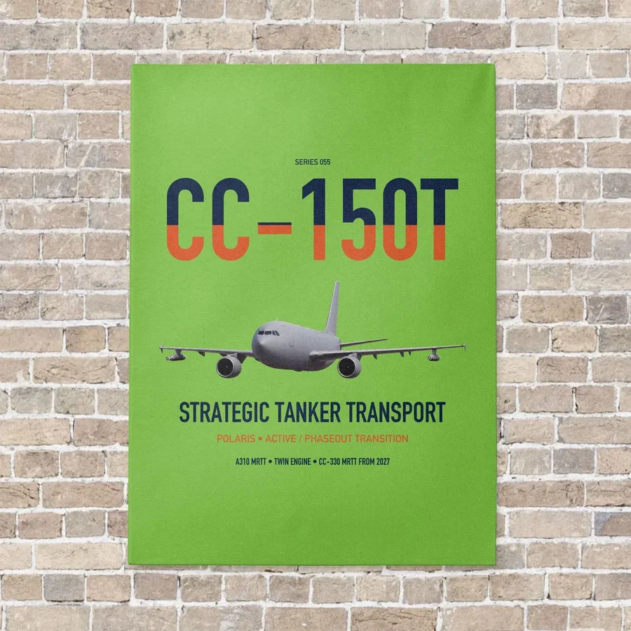 Airbus CC-150T Polaris vertical canvas print - no frame - light green background