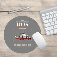 Thumbnail for Airbus H175 design on gray round mouse pad