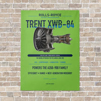 Thumbnail for TRENT XWB-84 vertical canvas print - no frame - light green background