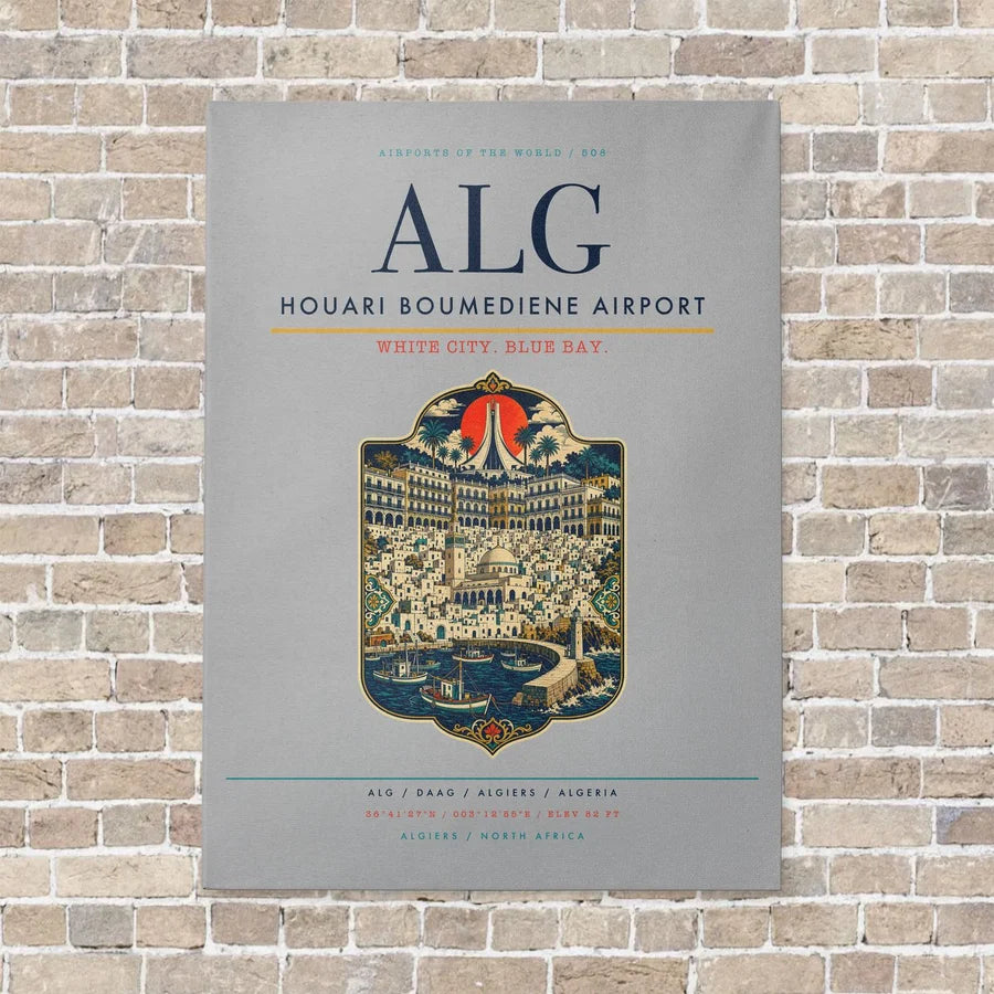 Houari Boumediene Airport ALG - Canvas No Frame - Light Gray