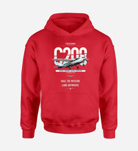 Thumbnail for Cessna 208 Caravan design on red double-side hoodie, single-side print