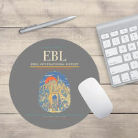 Thumbnail for Erbil International Airport (EBL) design on gray round mouse pad