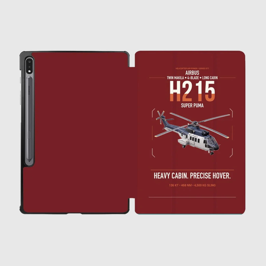 Airbus H215 design on dark red samsung tablet tablet case