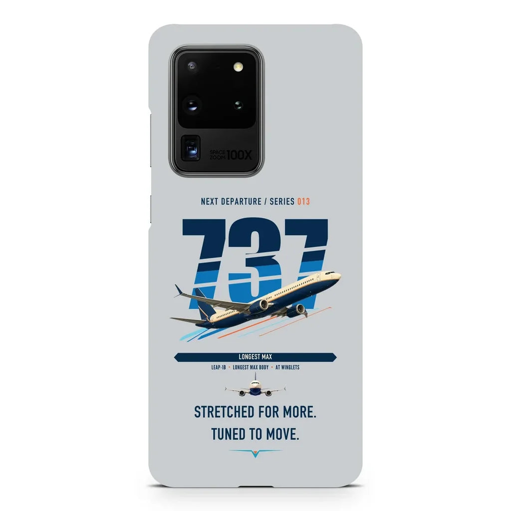 Boeing 737 MAX 10 design on samsung case - light gray