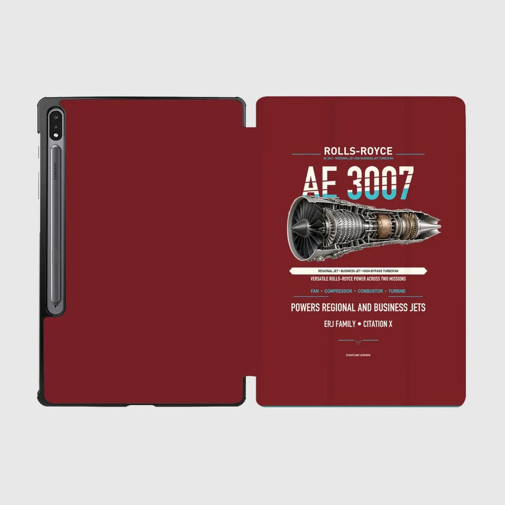 AE 3007 design on dark red samsung tablet tablet case