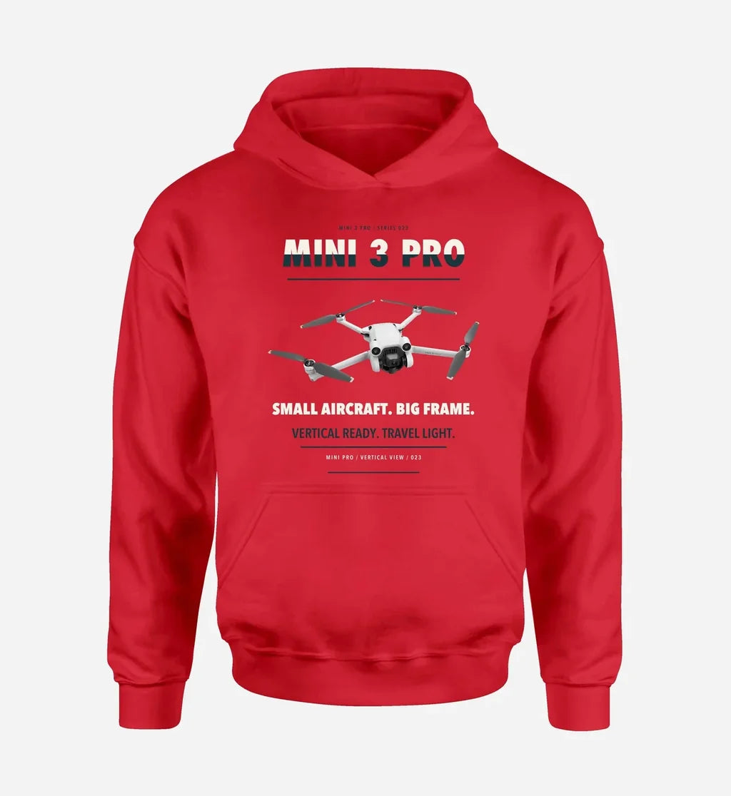 DJI Mini 3 Pro design on red hoodie single side