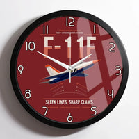 Thumbnail for F-11F Tiger design on dark red framed wall clock