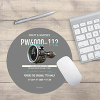 Thumbnail for PW4000-112 design on gray round mouse pad