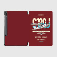 Thumbnail for Cessna 180J Skywagon design on dark red samsung tablet tablet case