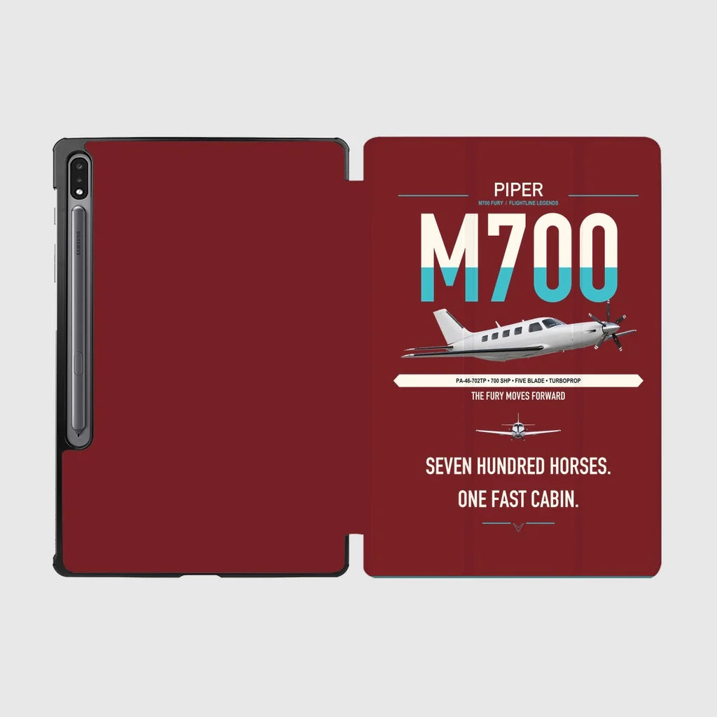 Piper M700 Fury design on dark red samsung tablet tablet case
