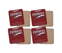 Thumbnail for Bombardier Global Express design on dark red 4 pieces set coaster