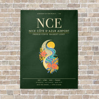 Thumbnail for Nice Cote dAzur Airport NCE - Canvas Framed - Dark Green