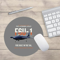 Thumbnail for F6U-1 Pirate Fire Built in the Tail design on gray round mouse pad