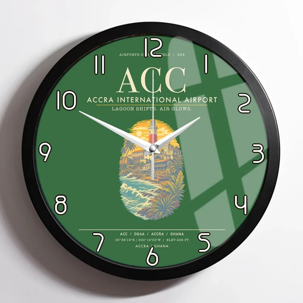 Accra International Airport ACC Wall-Clock Framed - Green