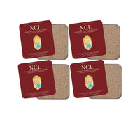 Thumbnail for Newcastle International Airport (NCL) design on dark red 4 pieces set coaster
