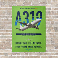 Thumbnail for Airbus A319ceo vertical canvas print - no frame - light green background