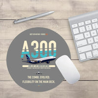 Thumbnail for Airbus A300C4-600 design on gray round mouse pad