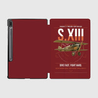 Thumbnail for SPAD S.XIII C.1 design on dark red samsung tablet tablet case