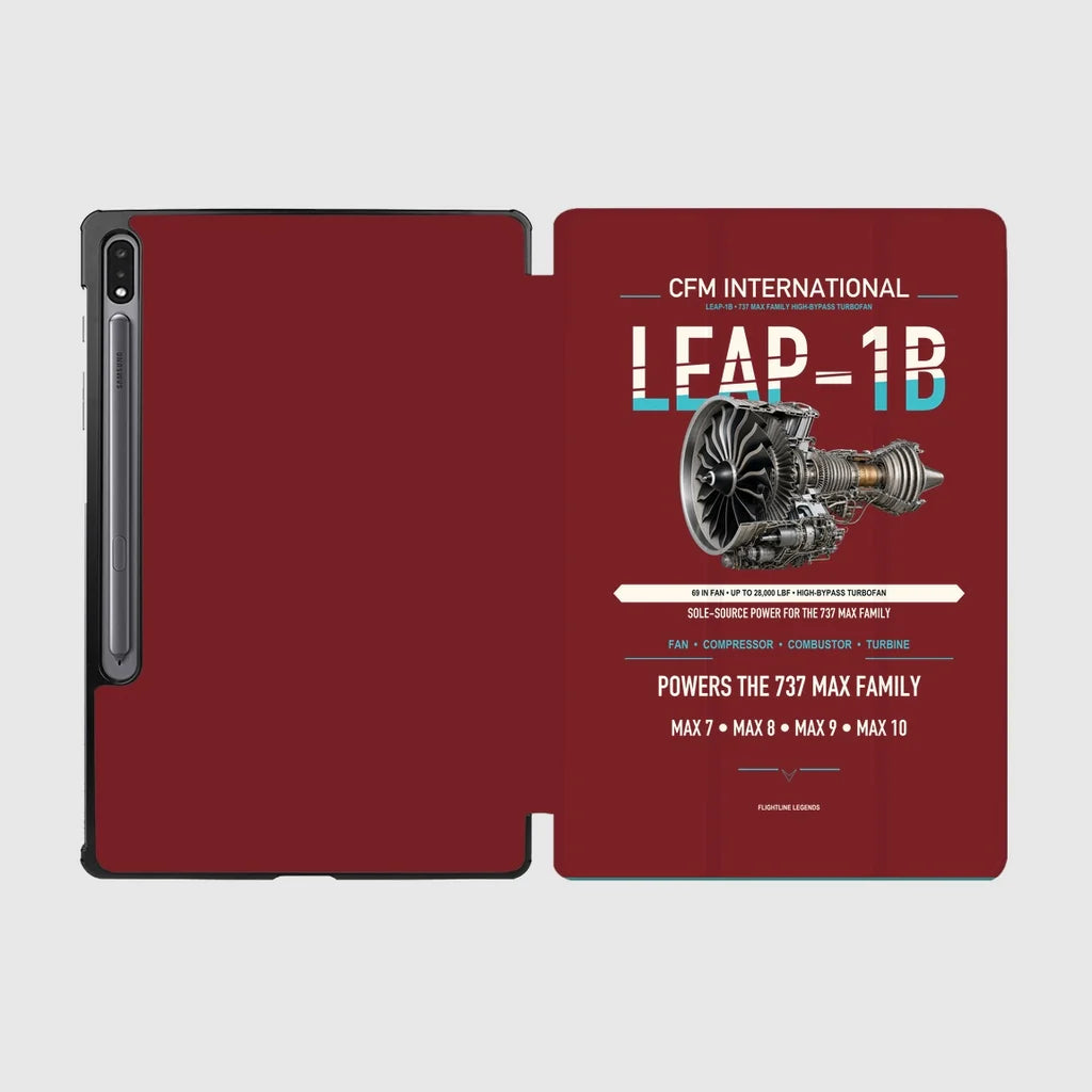 CFM LEAP-1B design on dark red samsung tablet tablet case