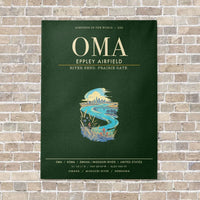 Thumbnail for Omaha Eppley Airfield OMA - Canvas Framed - Dark Green