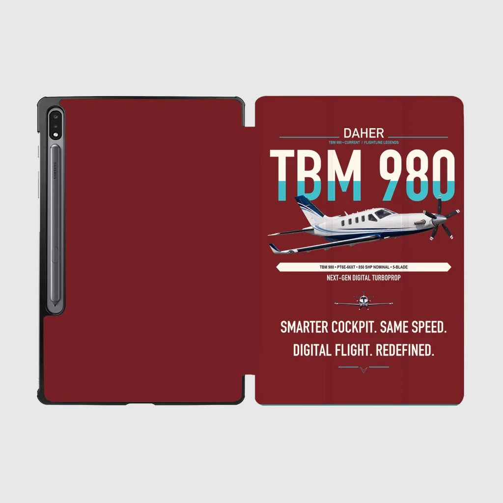 Daher TBM 980 design on dark red samsung tablet tablet case