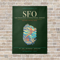 Thumbnail for San Francisco International Airport SFO - Canvas Framed - Dark Green
