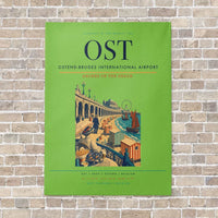 Thumbnail for Ostend-Bruges International Airport OST vertical canvas print - no frame - light green background