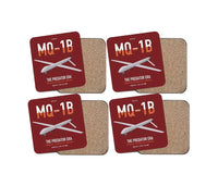 Thumbnail for MQ-1B Predator design on dark red 4 pieces set coaster