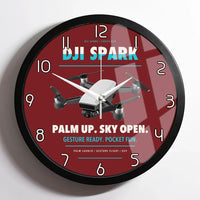 Thumbnail for DJI Spark design on dark red framed wall clock